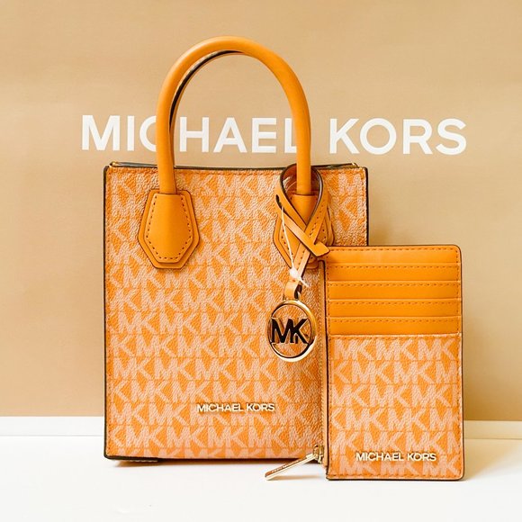 Michael Kors Mercer XS MINI Crossbody Bag + Card Case Wallet Set MK Honeycomb - Picture 1 of 15